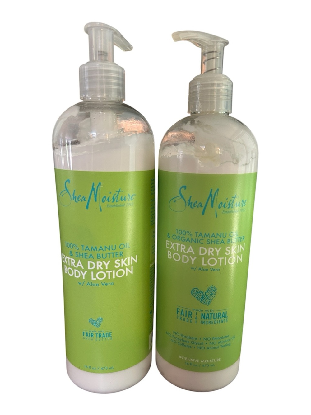 2 Bottles Shea Moisture Extra Dry Skin Body Lotion - Used
